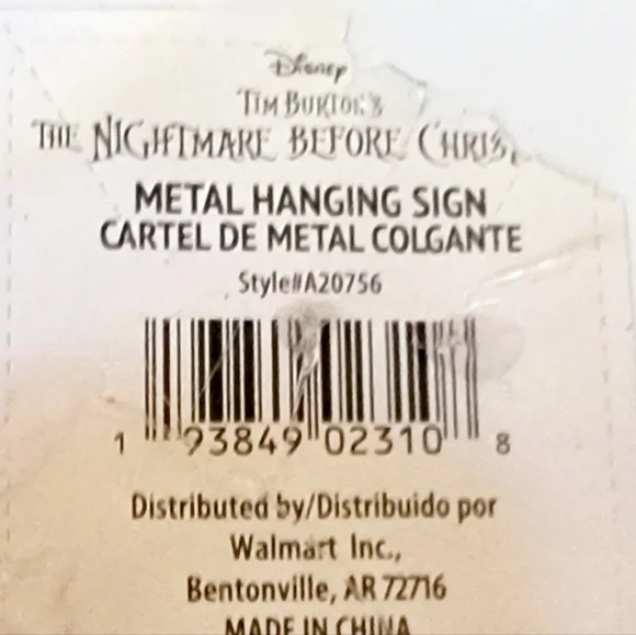 Host Pick Nightmare Before Christmas Wreath Genuine Disney Doll Plaque Deco Mesh - Picture 10 of 12